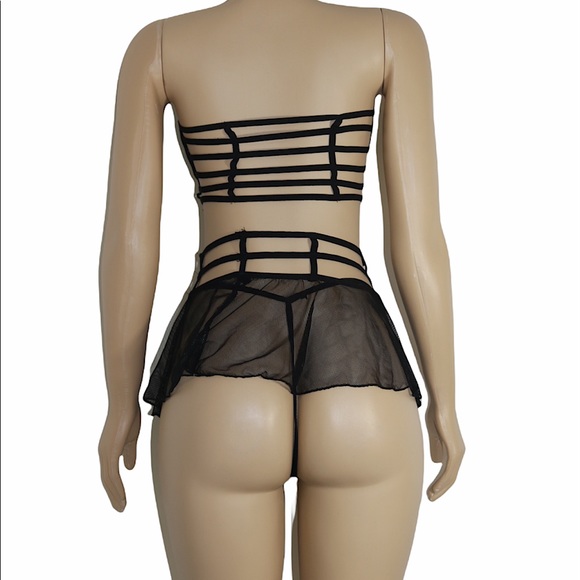 Mesh Lingerie 3pc Set - Picture 3 of 5